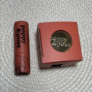 Poppy & Pout Pomegranate Peach 100% Natural Lip Balm & Exfoliating Lip Scrub